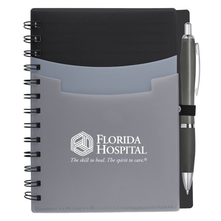 Tri-Pocket Notebook & Satin Pen