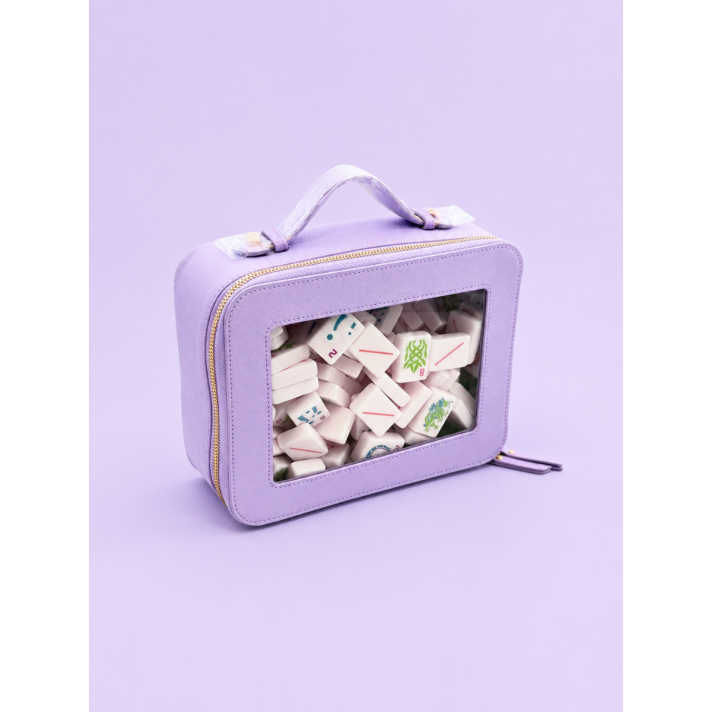 Purple Mahjong Tile Storage Bag