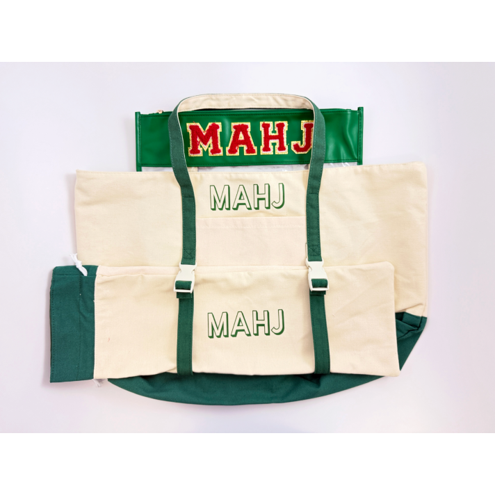 Green Mahjong Tote Bag Set