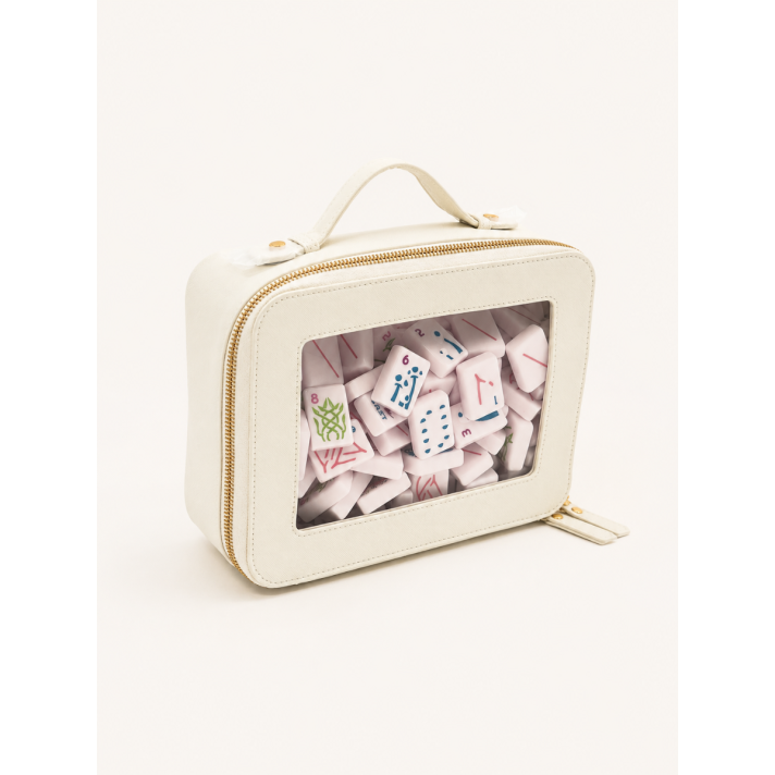 White Mahjong Tile Storage Bag