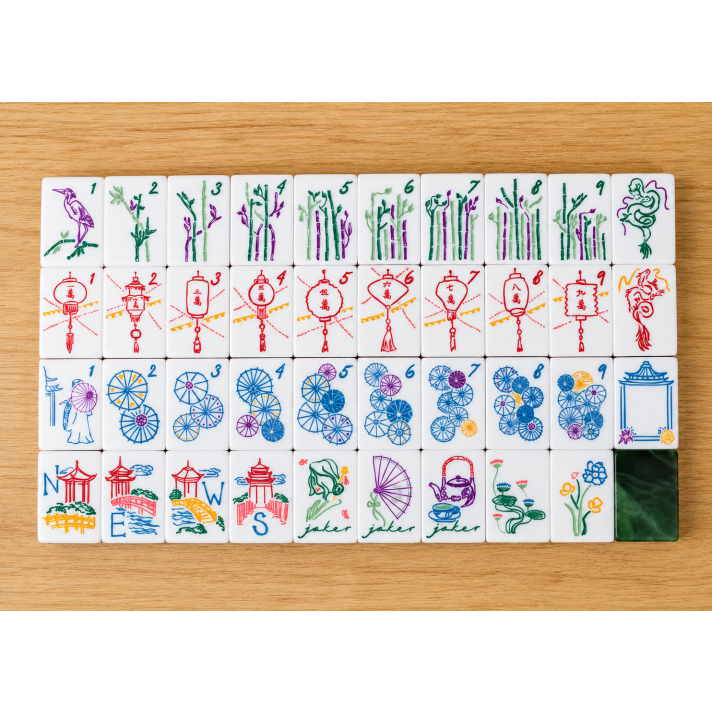 Malachite Mahjong Tile Set