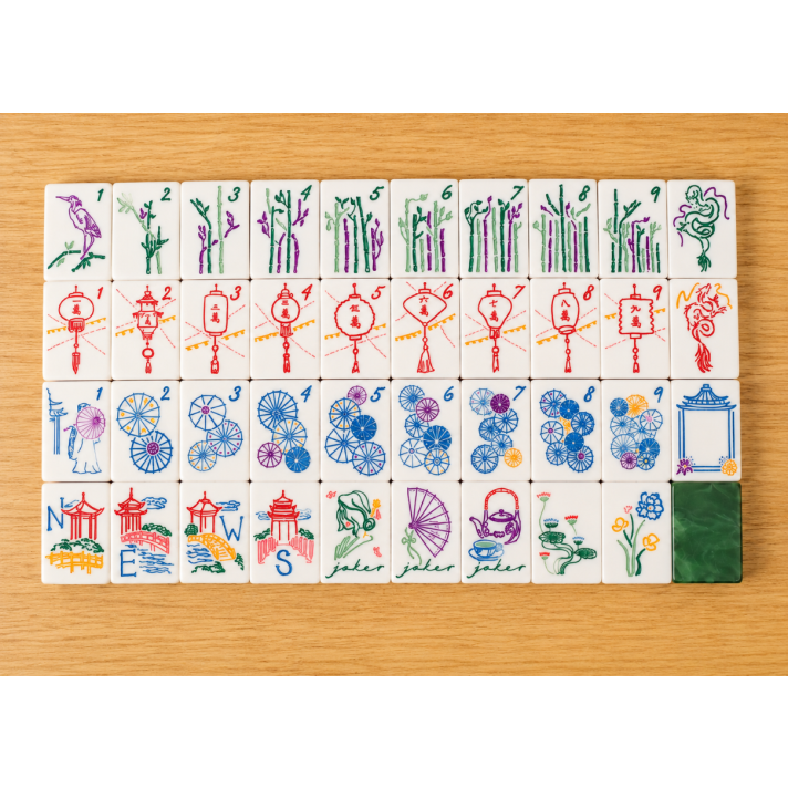 Malachite Mahjong Tile Set