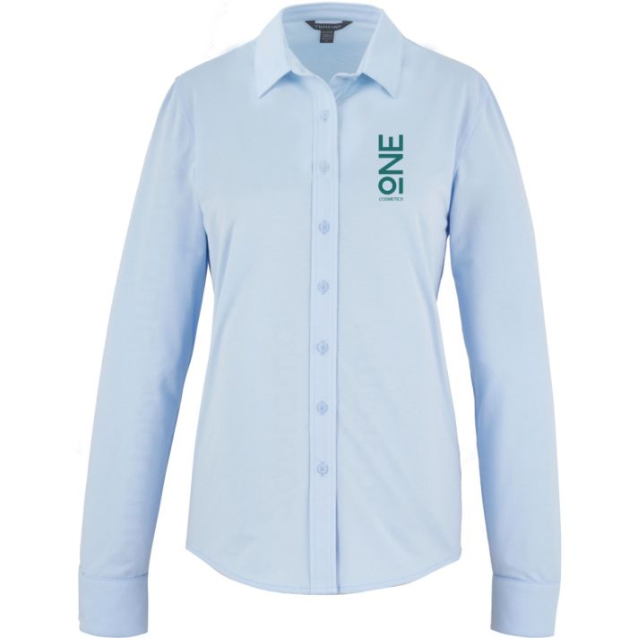 TATRA Eco Long Sleeve Knit Button Up Shirt-Women's