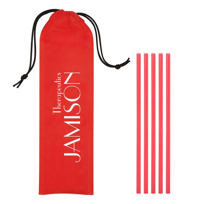 5-Pack On The Go Straws With Pouch