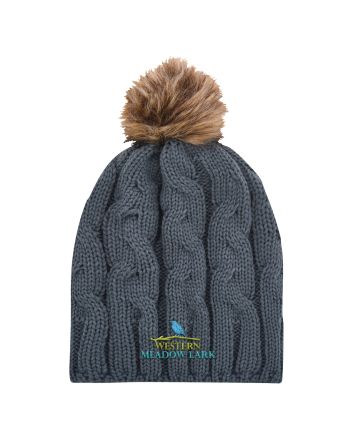 Cameron Cable Knit Pom Beanie GRAY