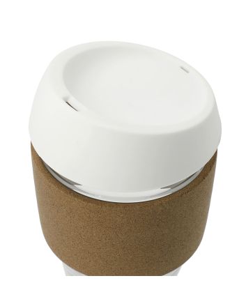 Brooklyn Glass cup with Cork Band 12oz Clear (CL)