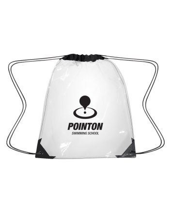 Clear Drawstring Backpack CLEAR WITH BLACK