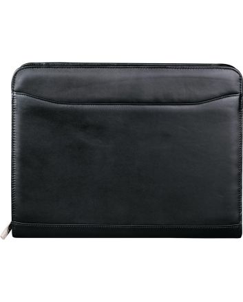 Millennium Leather Zippered Padfolio FSC&#174; Mix Pape Black (BK)