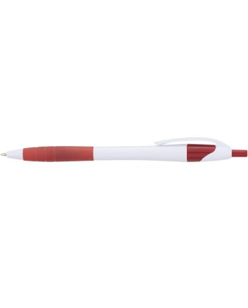 Cougar Rubber Grip Ballpoint Pen White w/Red Trim