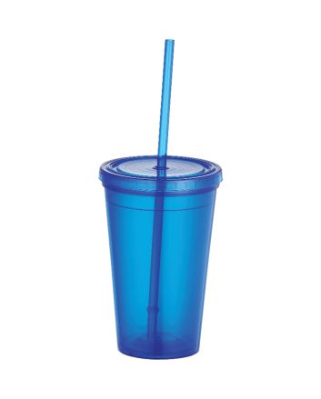 Iceberg 16oz Double-Wall Tumbler w/Straw