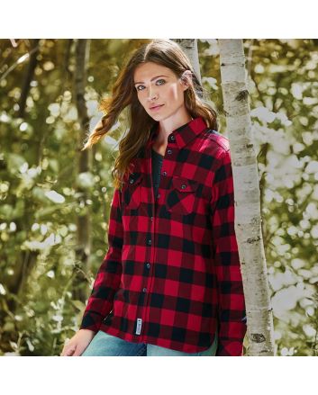 Women&#39;s SPRUCELAKE Roots73 Long Sleeve Shirt Dark Red/Black (372) L