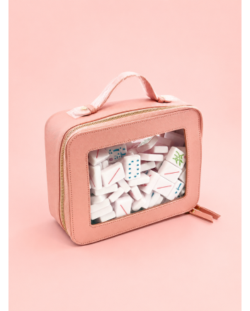 Pink Mahjong Tile Storage Bag