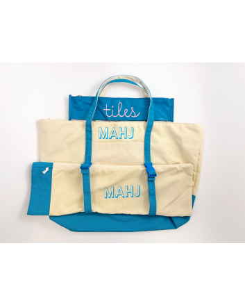 Blue Mahjong Tote Bag Set