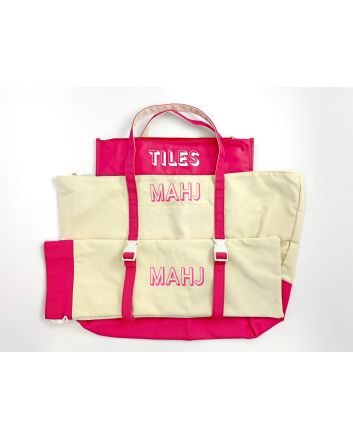 Pink Mahjong Tote Bag Set