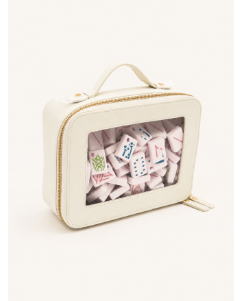 White Mahjong Tile Storage Bag