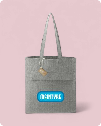 Recycled Cotton Herringbone Tote w/Zip Pocket