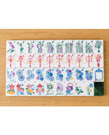 Malachite Mahjong Tile Set