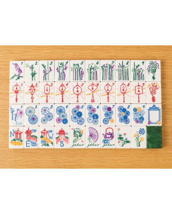 Malachite Mahjong Tile Set