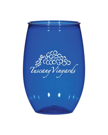 16 Oz. Stemless Wine Glass BLUE